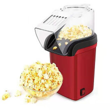 Hot Air Popcorn Popper Electric Machine 1200W Oil-Free with Measuring Cup and Lid Easy Clean for Home Theater Parties
