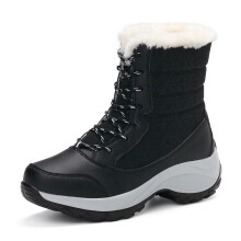 (Black, 6.5) Womens Waterproof Snow Ankle Boots Ladies Winter Warm Fur Lined Shoes Size