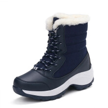 (Blue, 6.5) Womens Waterproof Snow Ankle Boots Ladies Winter Warm Fur Lined Shoes Size