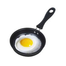 Non-Stick Frying Pan, 12CM Portable Mini Poached Egg Cooker, Black Small Kitchen Essential for Easy Cooking