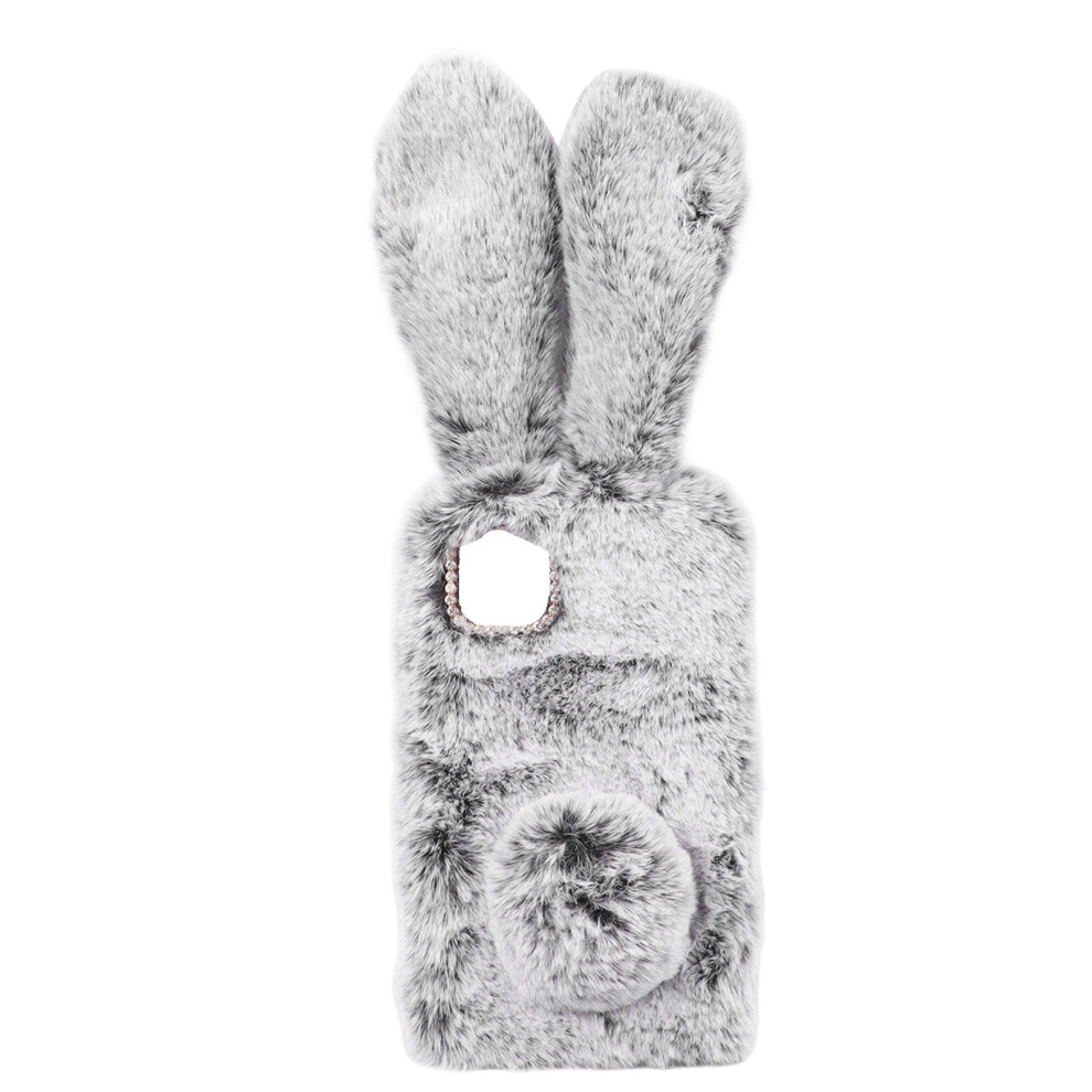 Cute Rabbit Ears Plush Phone Case Soft Bunny Gray 8320539082158