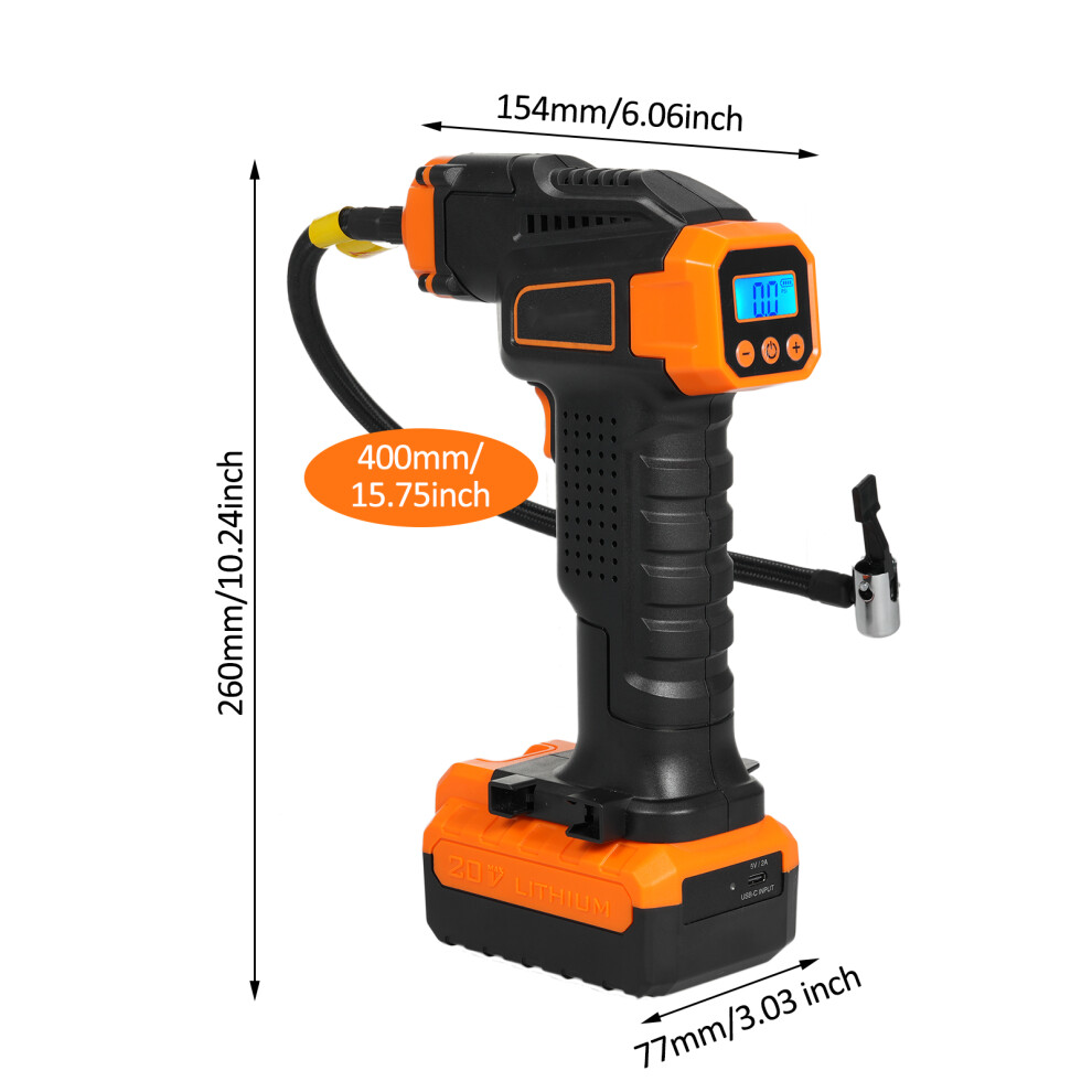 20V Cordless Tire Inflator 150PSI Portable Air Compressor with LCD and 5 Batteries-image-OPC-PKF2P2Z-NEW