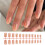 24Pcs Short Square Press on Nail With Christmas Stripes Designs 2