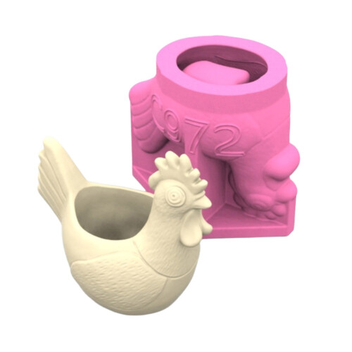 Flexible Silicone Planter Mold Rooster Shape Flowerpot Moulds