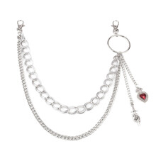Metallic Waist Chain Lustrous Hiphop Pants Chain Charm Heart