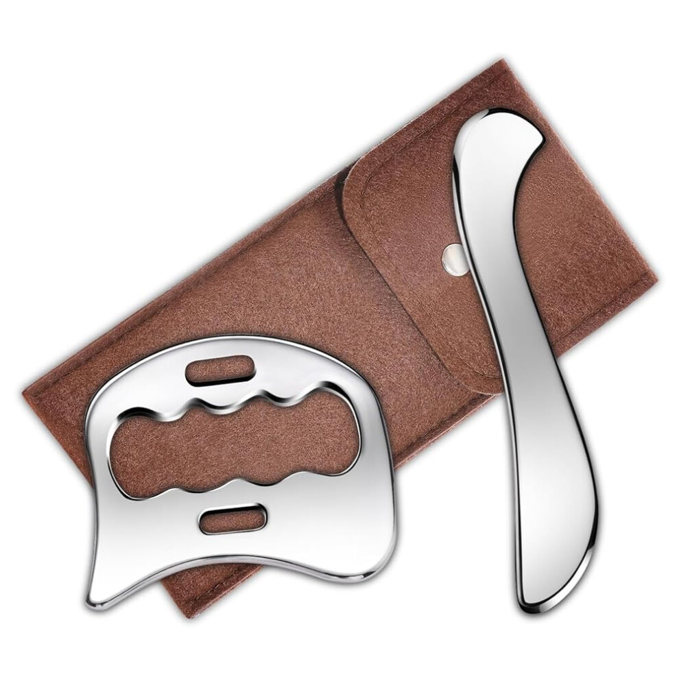 Iastm Tools 2 in 1 Stainless Steel Gua Sha Tool for Myofascial Release, Soft Tissue Therapy, and Massage