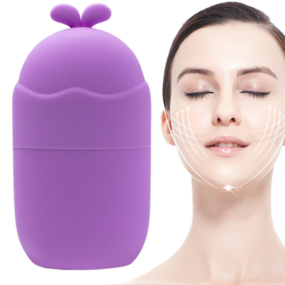 Purple Facial Ice Mold | Silicone Reusable Ice Tray For Face And Eyes | Skin Care Ice Mold For Massage And Cooling
