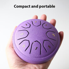 Steel Tongue Drum 4 Inch 8 Notes C Key Portable Percussion Instrument for Meditation and Yoga