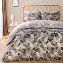 (Charcoal Watercolour Geo, Double) OHS Abstract Reversible Duvet Set Soft Cosy Warm Plush Printed Geo Waved Lines Tropical Leaf Moroccan Geometric Marble Chevron Shapes Zigzag