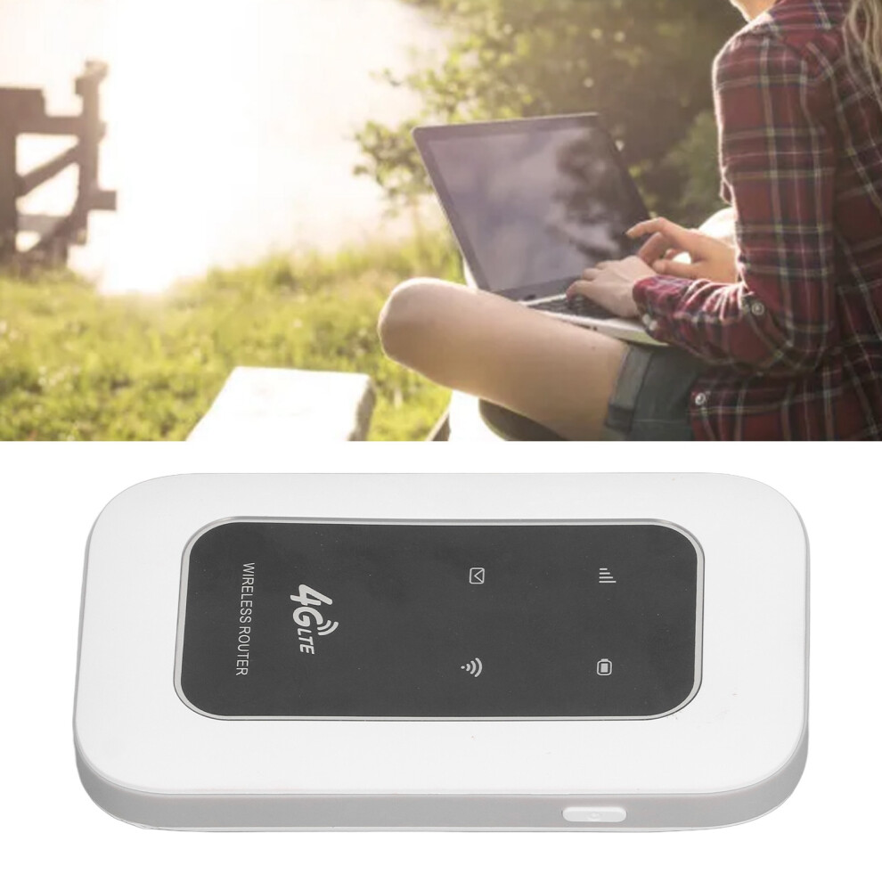 4G Lte Portable Wifi Router 300Mbps, 2100Mah, Compact White 4991348844592