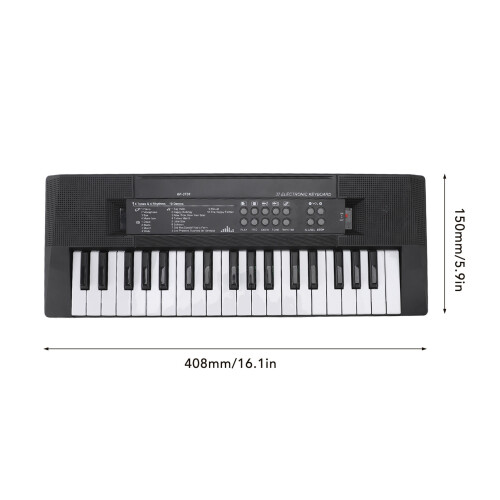 Teclado infantil de 37 teclas 16.1x5.9in Micrófono USB/3xAA 1
