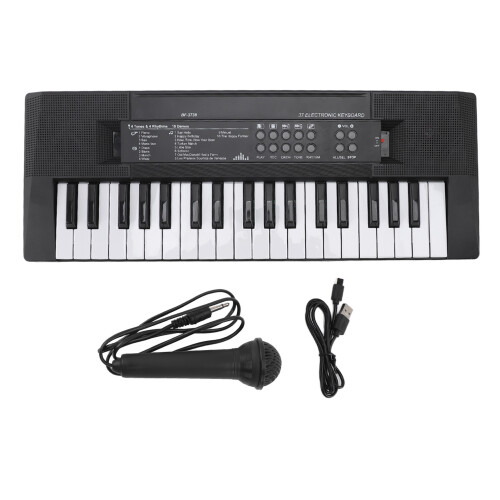 Teclado infantil de 37 teclas 16.1x5.9in Micrófono USB/3xAA 2