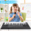 Teclado infantil de 37 teclas 16.1x5.9in Micrófono USB/3xAA 6