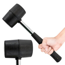 Heavy Duty Hammer Mallet 32Oz - Rubber Grip Handle, Multi-Purpose Fibre Shaft for Camping, Racking, DIY, Garage Use