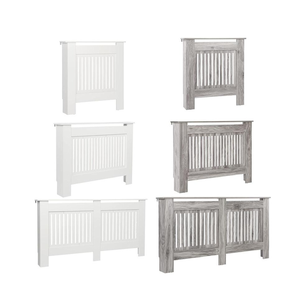 (19D X 109W X 82H, White) Radiator Cover Grey Modern Mdf Vertical Slats Wooden Top Cabinet For Living Room Bedroom Hallway 8011452267905