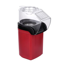 Gourmet Fast Hot Air Popcorn Popper, 1000W Mini Electric Butter Popcorn Maker, Oil-Free Snack Machine for Home Parties, Red