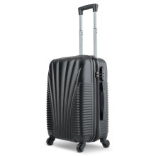 (Black) Cabin Suitcase - Hardshell Airline-Approved Luggage Bag for Travel - Cabin Bag with Inner Pockets, Extendable Top Handle, Side Handle