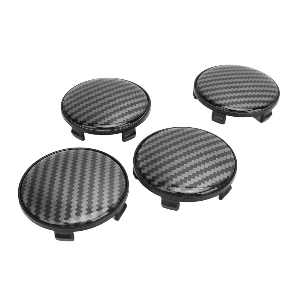 68Mm Wheel Center Caps In Carbon Fiber Style For Cars - 4 Pack 7891348854706