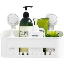 Shower Caddy Suction Cup No Drilling Shower Shelf Removable Wall Mounted Shower Organizer Perfect Shower Storage  - White
