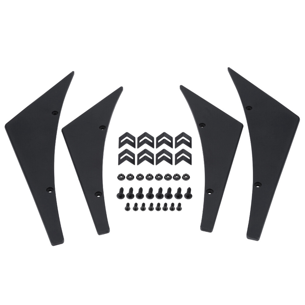 4Pcs Car Front Bumper Lip Splitter Fins Canards Black 8320539083902