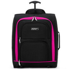 (Black/Pink, 45x36x20cm) 45x36x20cm easyJet Free Underseat Cabin Bag Maximum Dimension - Polyester - 2 Wheels - Approved with easyJet bag sizer. Approved for 100+