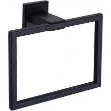 Towel Holder Matte Black, Angle Simple Stainless Steel Bathroom Hand Towel Rack, Square Towel Ring for Wall