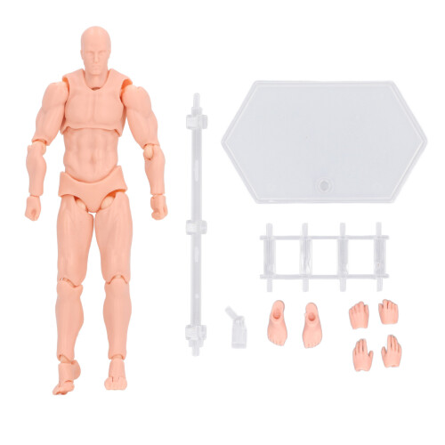 PVC Action Figure Model with Movable Joints, Male Mannequin Support 1