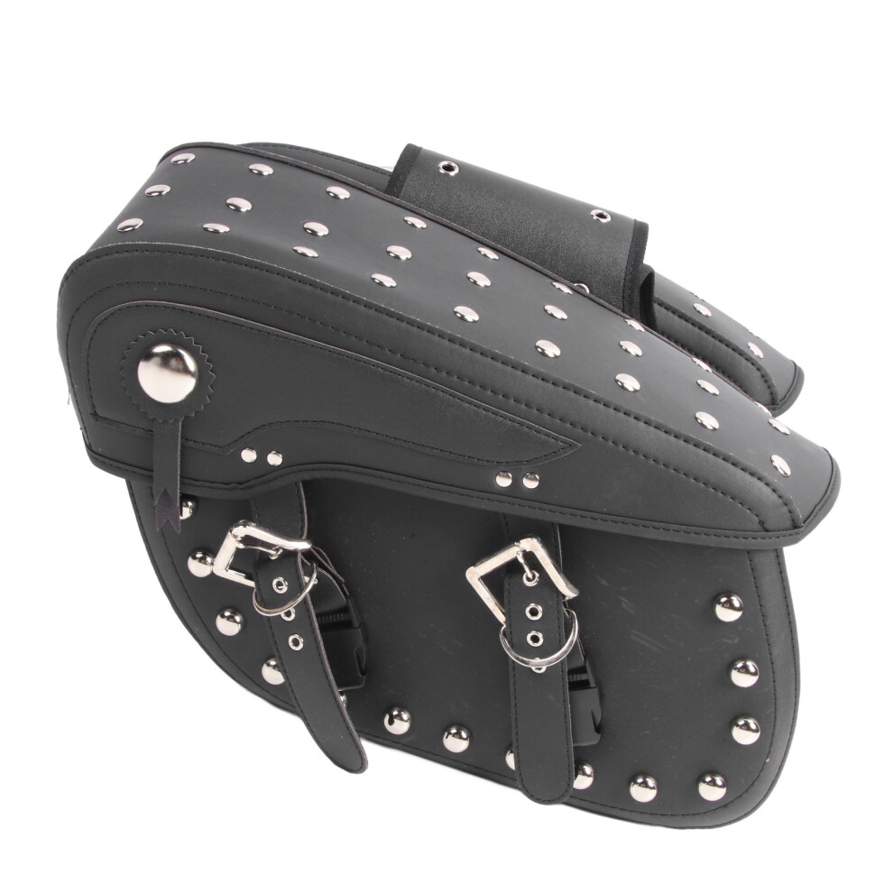 2Pcs Motorcycle Saddlebag Set 44x18x32cm PVC Leather Side Luggage