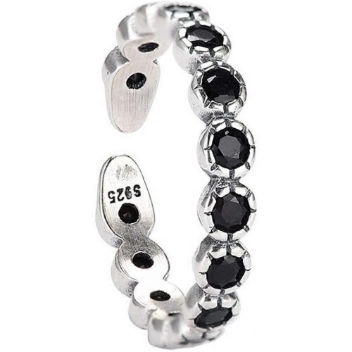 Women 925 Sterling Silver Vintage Creative Ring Adjustable Open Ring Jewelry