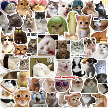 50Pcs Cartoon Cats Sticker for Scrapbooking Laptop Water Bottle