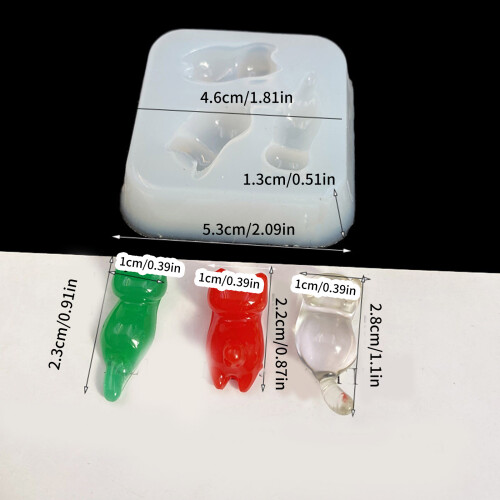 Three Cats Mold Epoxy Resin Crafts Mold Practical Jewelry 2