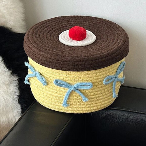 Lovely Sturdy Cotton Thread Handwoven Storage Box Home Accessory 2
