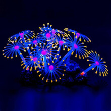 Glow Effect Artificial Coral Plant Decorative Ornament for Fish Tank Aquarium, Orange