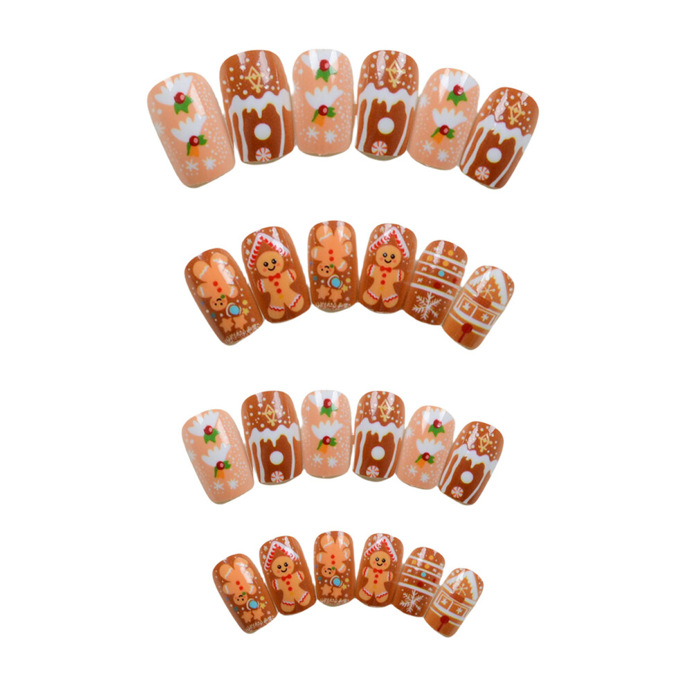 Chocolate House False Nails Christmas Artificial Nails Snowflake