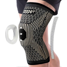 Copper Knee support compression knee sleeve with Patella Gel Pads and Side Stabilizers - Professional Copper Knee brace(XXL )