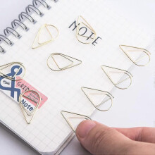 100 Pieces Gold Small Paper Clips Stainless Steel Drop-shaped Wire 1inch