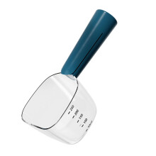 Pet Food Scoop Cat Measuring Cup Multi-Use Dog Food Measuring Spoon With Scale Indoor Outdoor Travel Blue