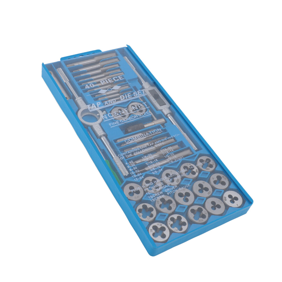 40-Piece High Carbon Steel Tap And Die Set With Wrench, Gauge And Screwdriver 3791348878143