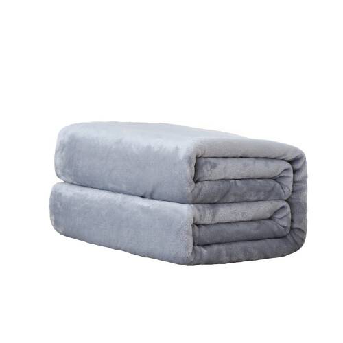 Polyester Blanket Cozy Bedding Blanket 47x78 Inches Solid Silver Gray All-Purpose Soft Warm Throw Blanket