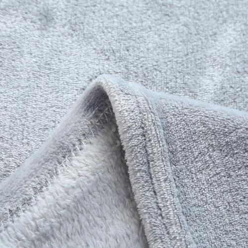 Polyester Blanket Cozy Bedding Blanket 47x78 Inches Solid Silver Gray All-Purpose Soft Warm Throw Blanket 2