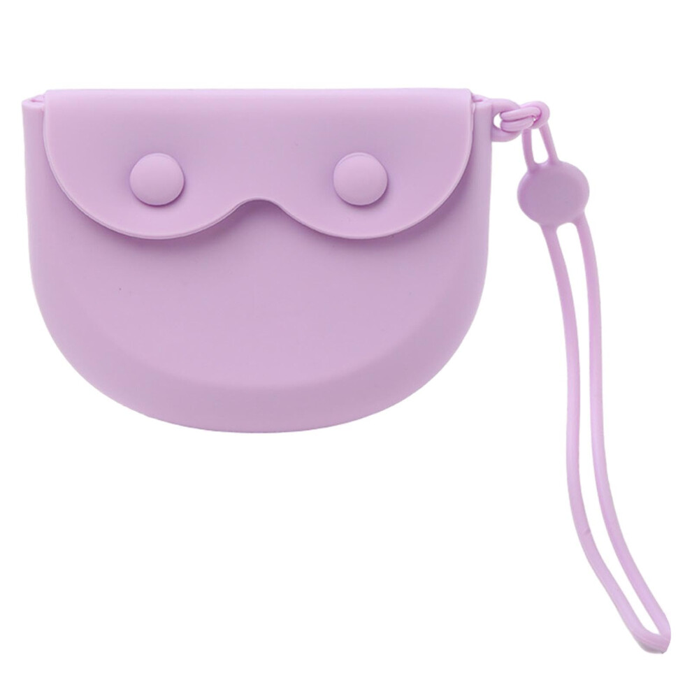Purple Denture Container With Drain Hole - Portable Holder For False Teeth, Retainers, Aligners, And Mouth Guards