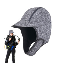 Neoprene Hood 2mm Thermal Bib Dive Hat for Surfing, Kayaking, Canoeing, Water Sports - Grey Color