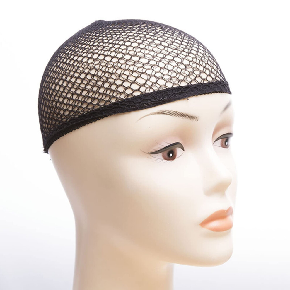 Black Wig Caps Stretchy Nylon Close End Stocking Cap For Men Women Kids, Mesh Net Liner Weaving Hair Cup