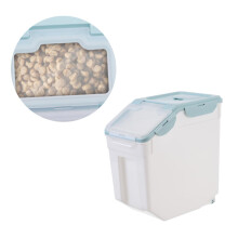 Pet Food Storage Bin Airtight Seal Nordic Blue Small Moisture-Proof Container for Dogs and Cats 5L