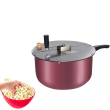 Mini Popcorn Maker, Oil-Free, Non-Stick Coating, Cool-Touch Handles, Detachable Lid, 2-Minute Popcorn, For Home Parties