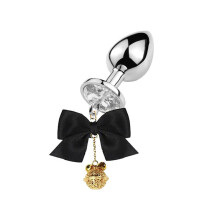 Couples Sex Toys SM Training Bell Metal Bullet Anal Plug With Bow Butt Plug Expanded Jewelry Base D1 1.8cm