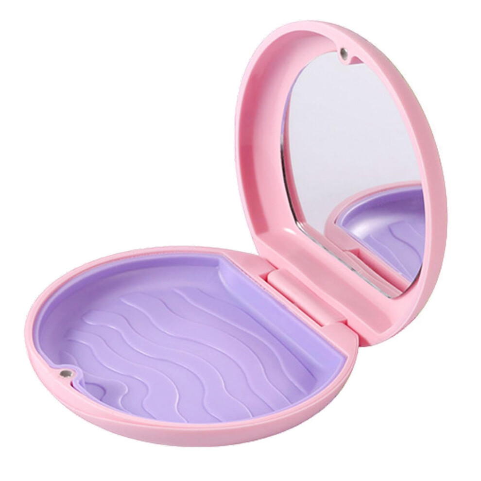 Pink Denture Braces Box For Bite Splint And Prosthesis, Portable Tooth Splint Box For False Teeth Storage Men Women