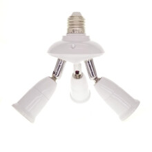 E27 Light Bulb Socket Splitter Adapter with 3 Adjustable Heads, ABS Metal Construction for Indoor Outdoor Photography