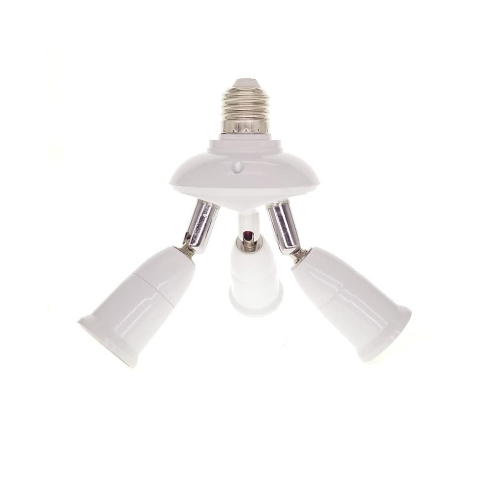 E27 Light Bulb Socket Splitter Adapter with 3 Adjustable Heads, ABS Metal Construction for Indoor Outdoor Photography-image-OPC-PKF56NJ-NEW