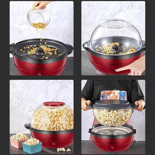 Popcorn Machine - Automatic Stirring Electric Popcorn Maker for Home and Apartment, Compact Size, Easy to Use 1